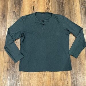 Theory Shirt Men Extra Large XL Gaskell Strato Henley Long Sleeve Cotton Slub